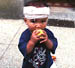 eating a tennis ball